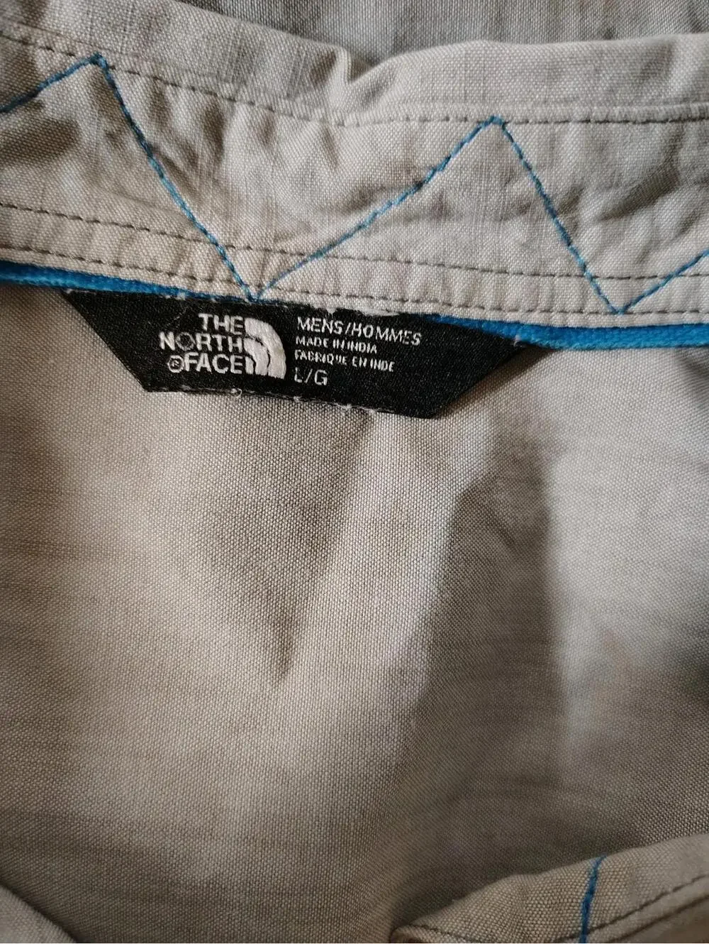 The North Face Long Sleve Button down collar Gray Mens shirt Sz Large